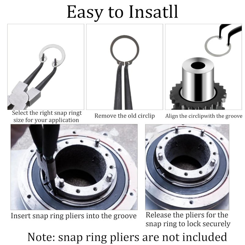 PT'SON 10Pcs 55mm Internal Retaining Ring Circlip, 304 Stainless Steel Snap Rings C-Clips for Grooved Shafts, Studs, Bearings - Image 5